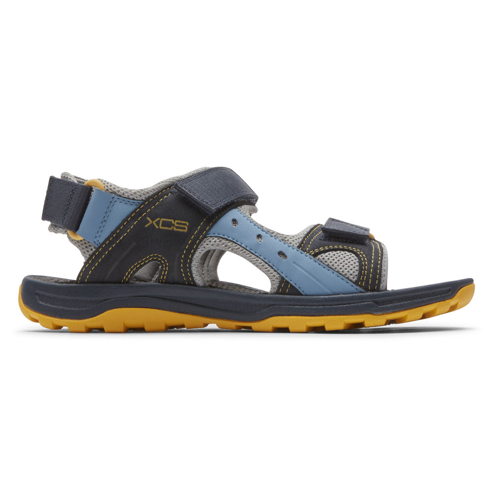 Rockport Singapore Mens Sandals - Trail Technique Adjustable Velcro Blue - NS2914658